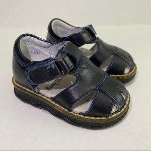 Coqueta Leather Toddler Navy Blue Sandals